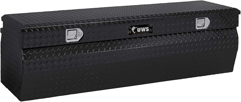 UWS EC20302 55-Inch Gloss Black Heavy-Wall Aluminum Wedge Truck Storage Box, RigidCore Lid