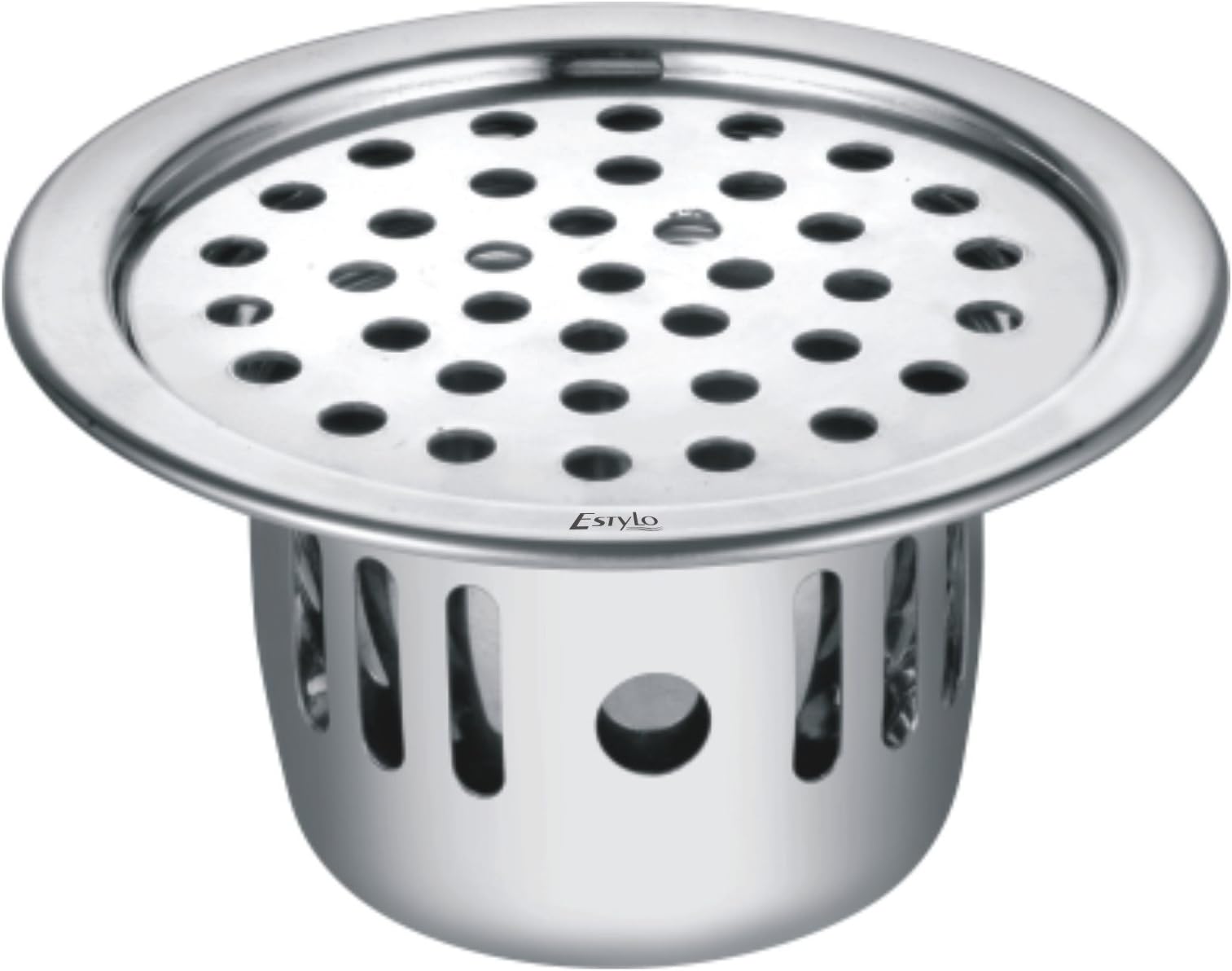 Estylobath Brand Stainless Steel Cockroach Trap Round 5" Plain Jali (Chrome Finished) Heavy Quality