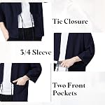 Haseil Kimono Cardigan Vestes japonaises Casual Cotton ouvert devant Linge léger Yukata pour homme