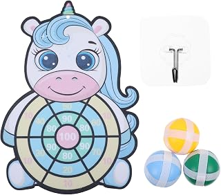 Sosoport 1 Conjunto/5 Pçs Goo Goo Divertido Brinquedos Internos Unicórnio Festa Favor Jogo De Dardo Saco De Feijão Para Crianças Playset Interior Brinquedos Educativos Para Crianças Placa