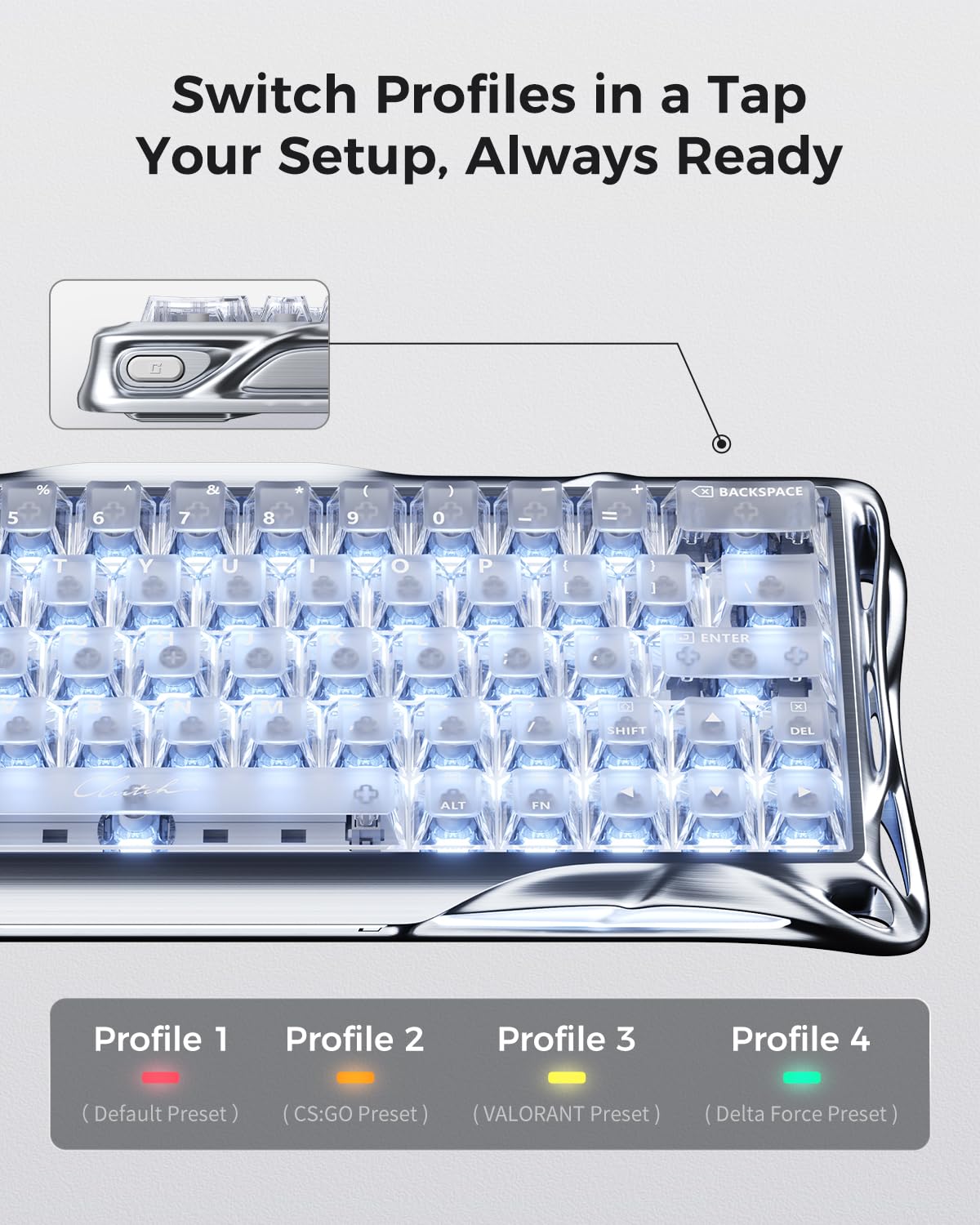GravaStar Mercury V60 Pro 60% HE Magnetic Gaming Keyboard, True