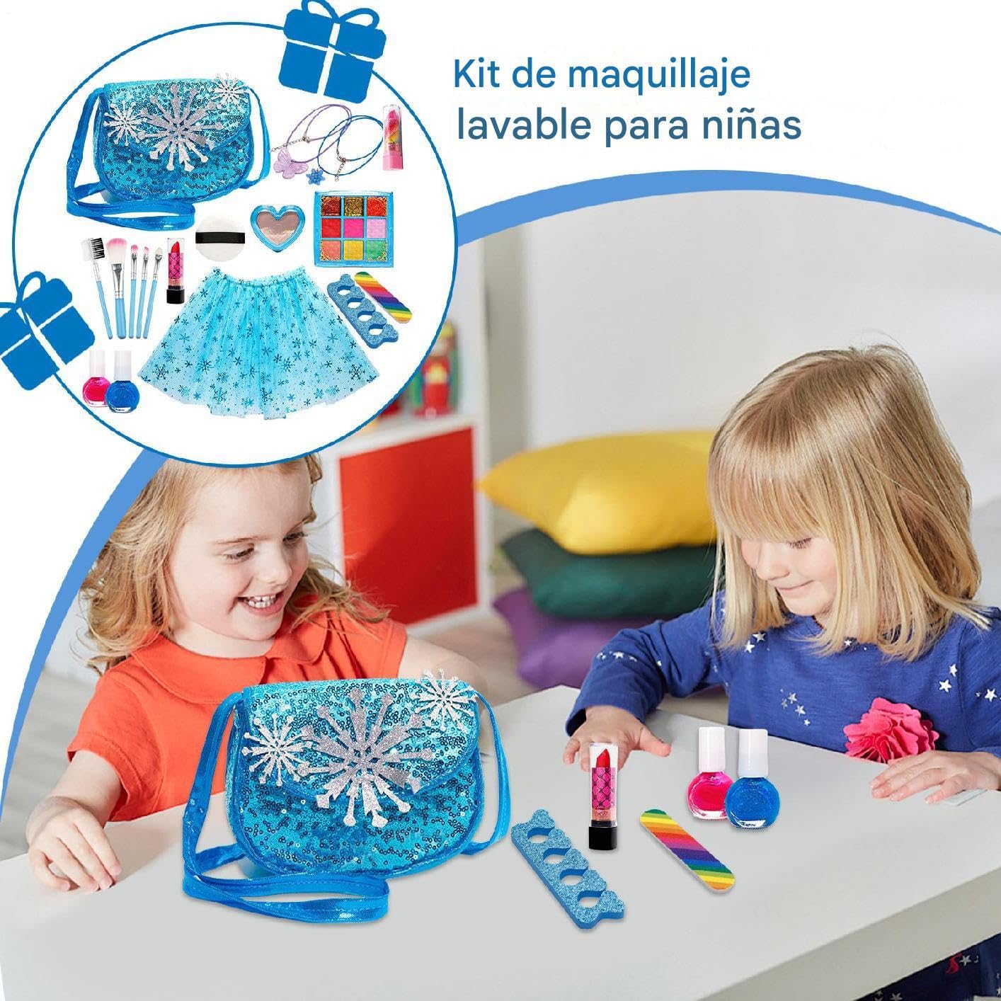 Juego De Maquillaje para Niños Y Niñas Compacto Y Interactivo
