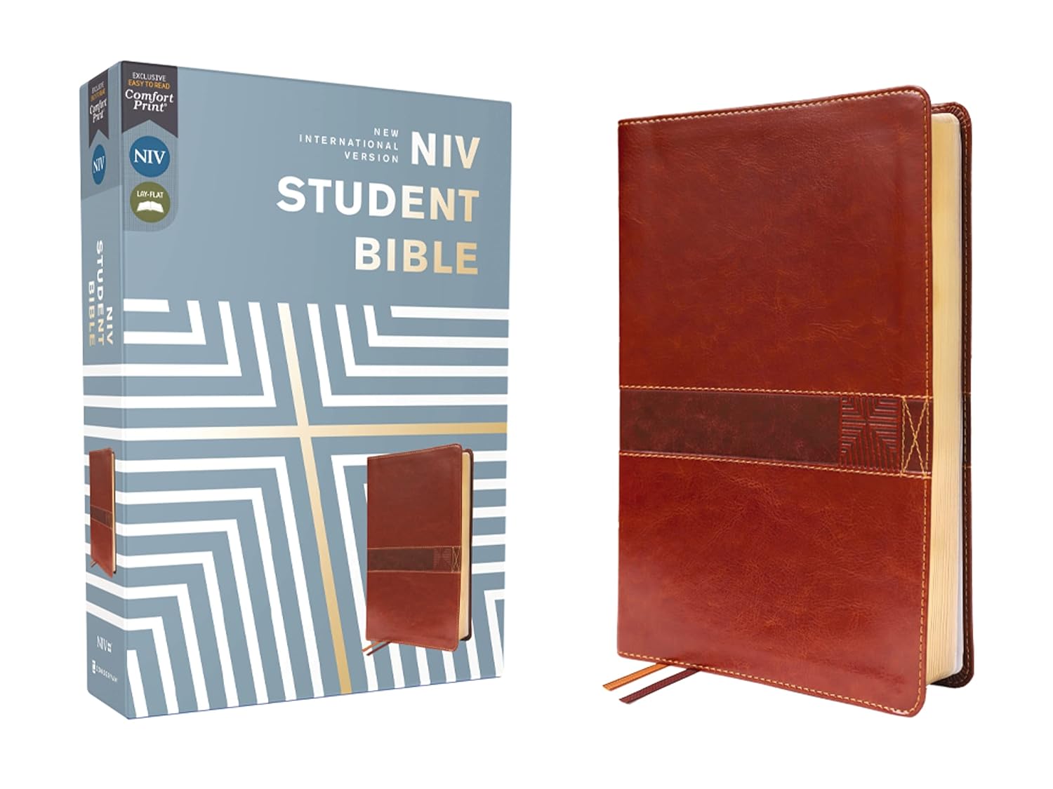 NIV, Student Bible, Leathersoft, Brown, Comfort Print      Imitation Leather – April 4, 2023