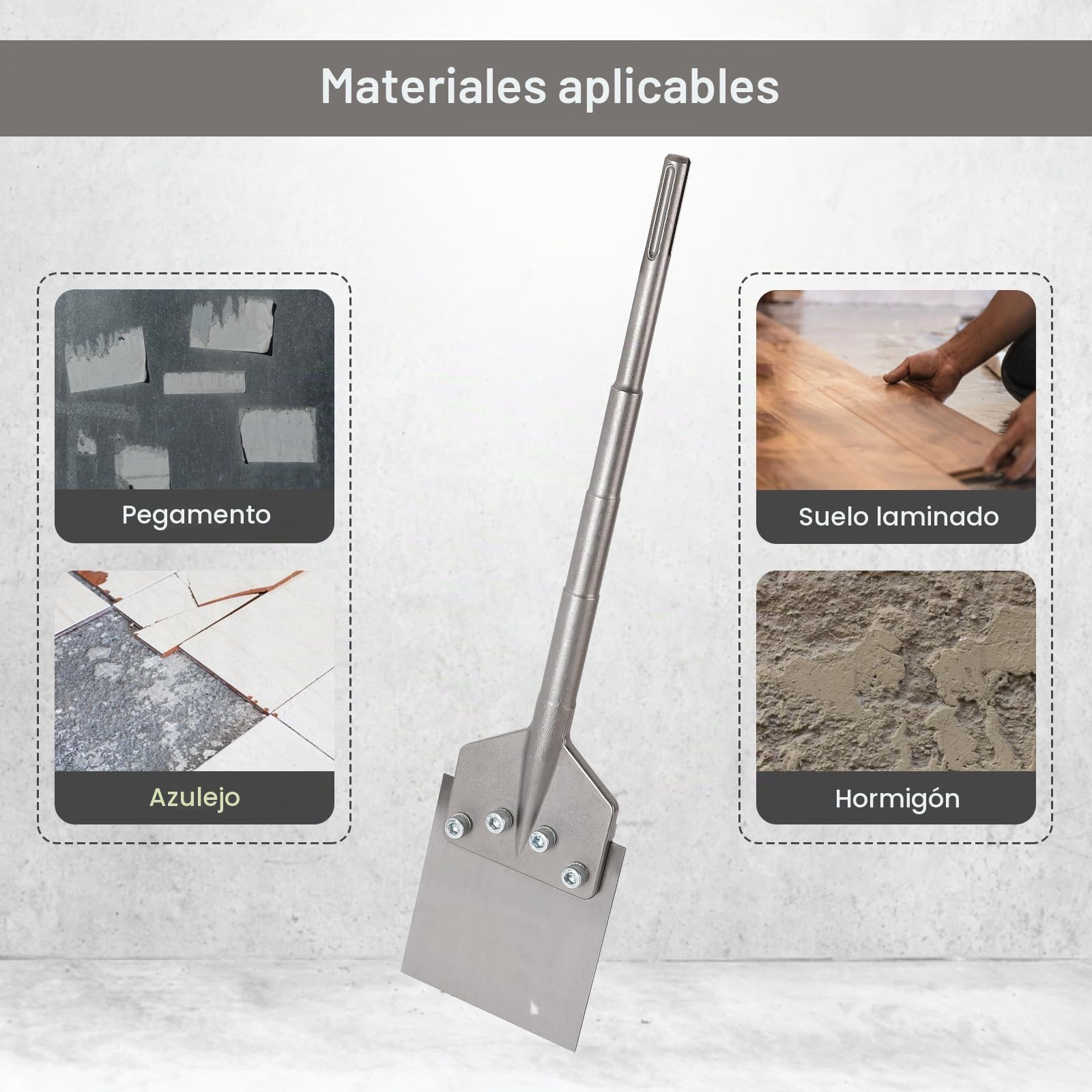 CPROSP Cincel de Espátula SDS MAX 620x150mm para la Eliminación de Revestimientos y Recubrimientos de Suelos en Combinación con Equipos de Demolición