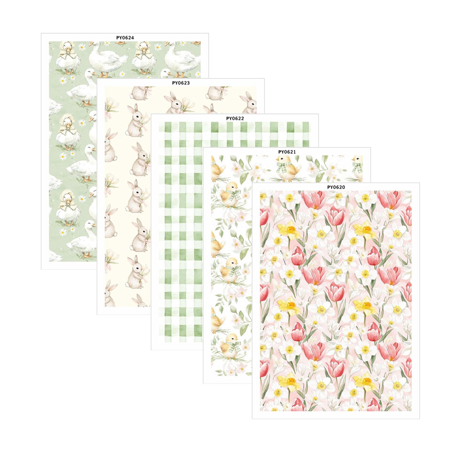 Simple Easter Themed Water Decal Paper Water Slide Stickers Paper Texture Suitable for Creative Crafting Art Projects Ceramic Transfer Stickers