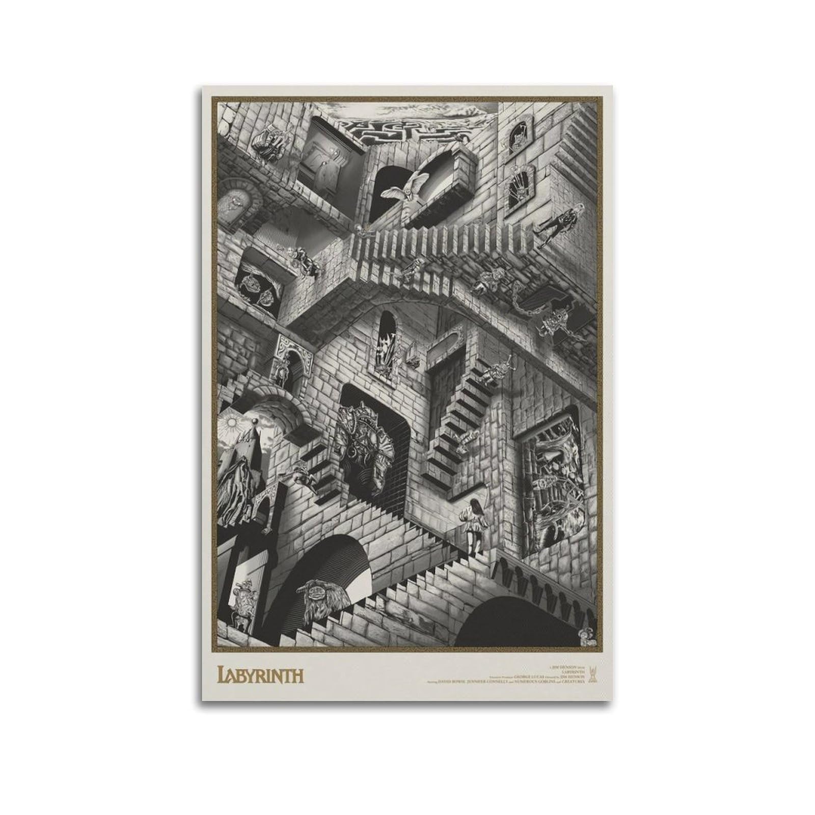 FDRPMHC Labyrinth Movie Canvas Wall Art Decor Living Room Modern Family Bedroom 20x30inch(50x75cm) Unframe-style