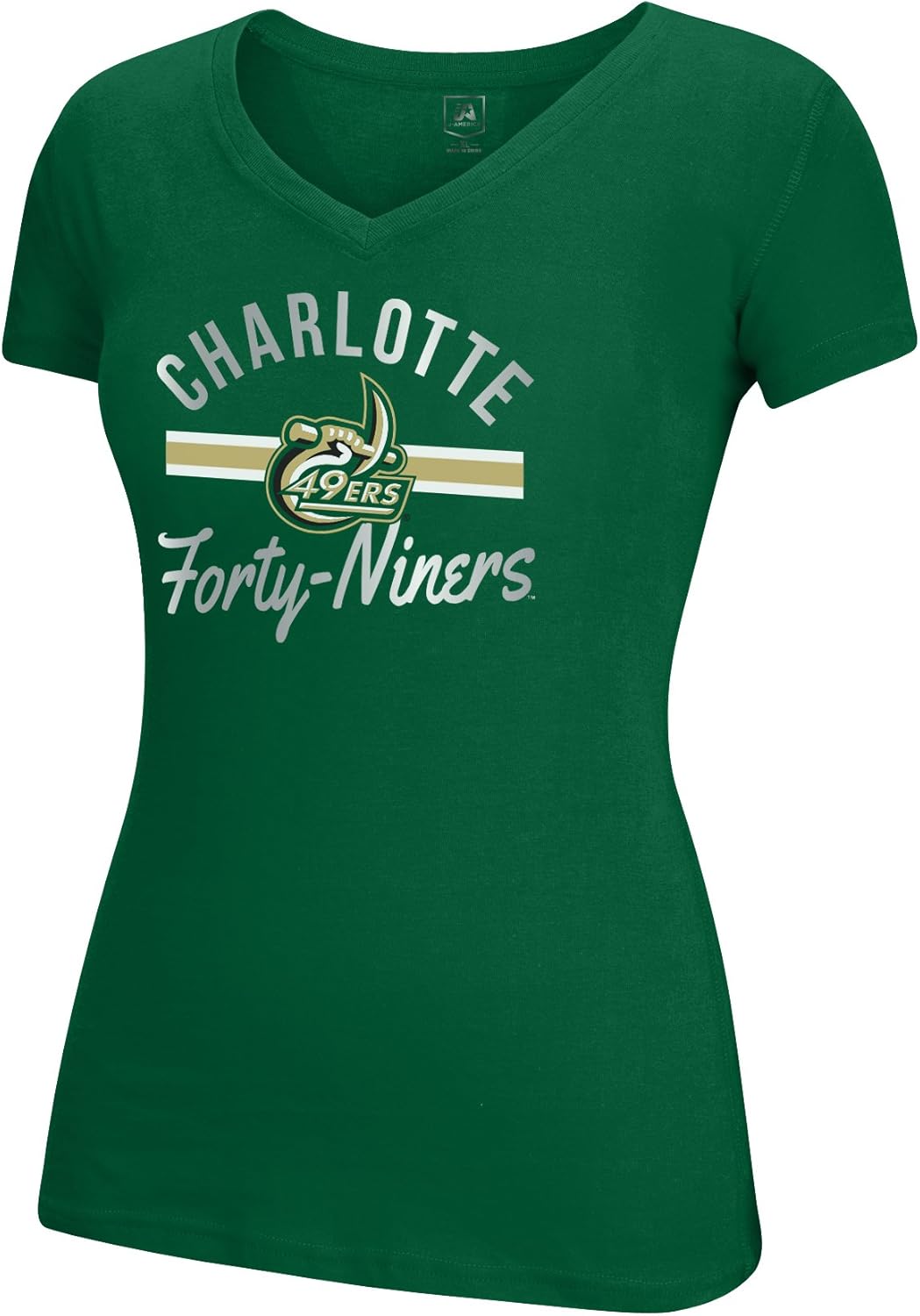 J America NCAA Adult Women School Spirit Stripe Essential Tee