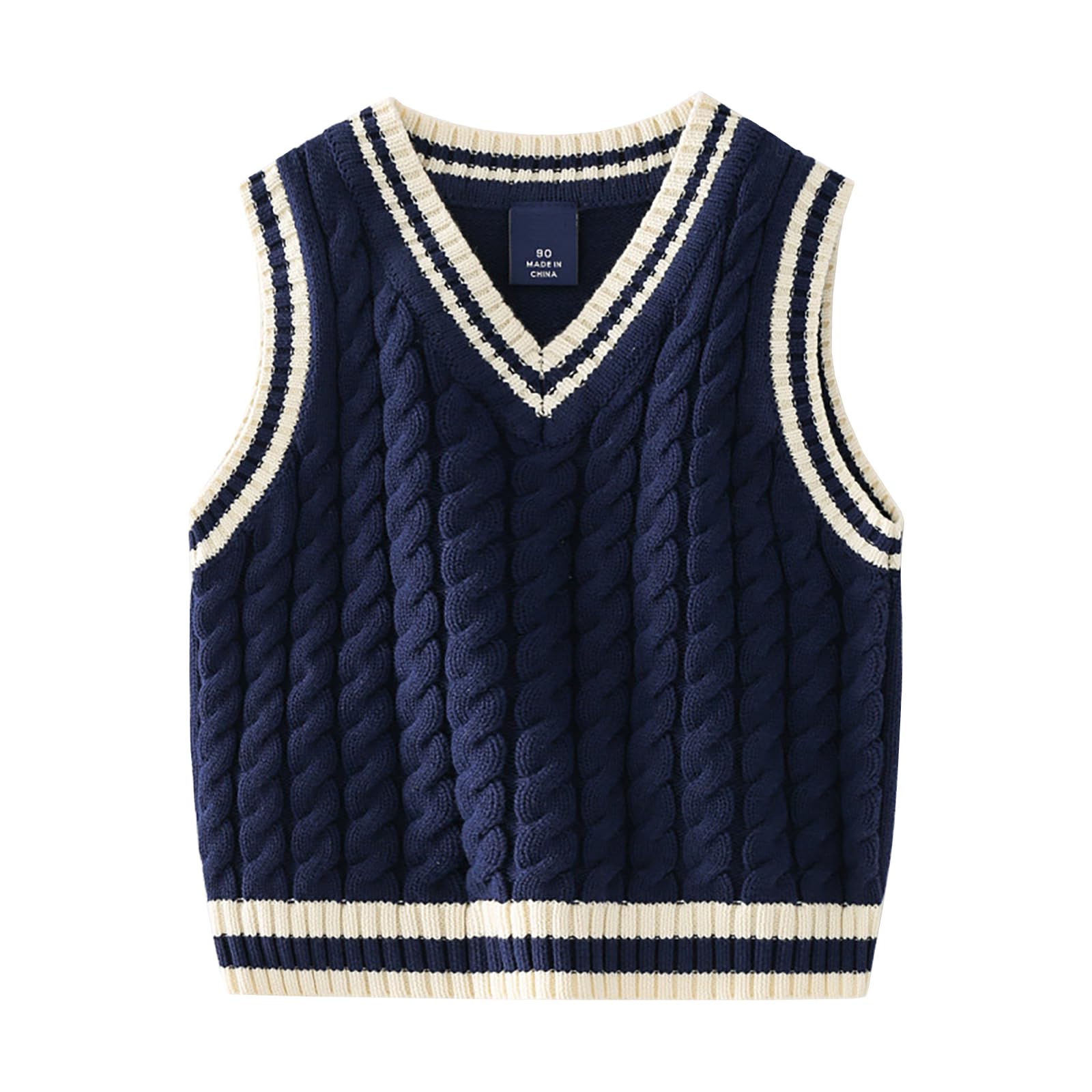 Yishengwan Niños Jersey sin Mangas Cuello V Chaleco de Punto Suéter Vest Pullover Sweater para 1-6 años