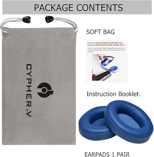 Vista 26 de Dr.DRE - Funda de repuesto para audífonos compatibles con Beats Studio 2.0 y Studio 3.0 para audífonos sobre la oreja, 1 par (rojo vino)