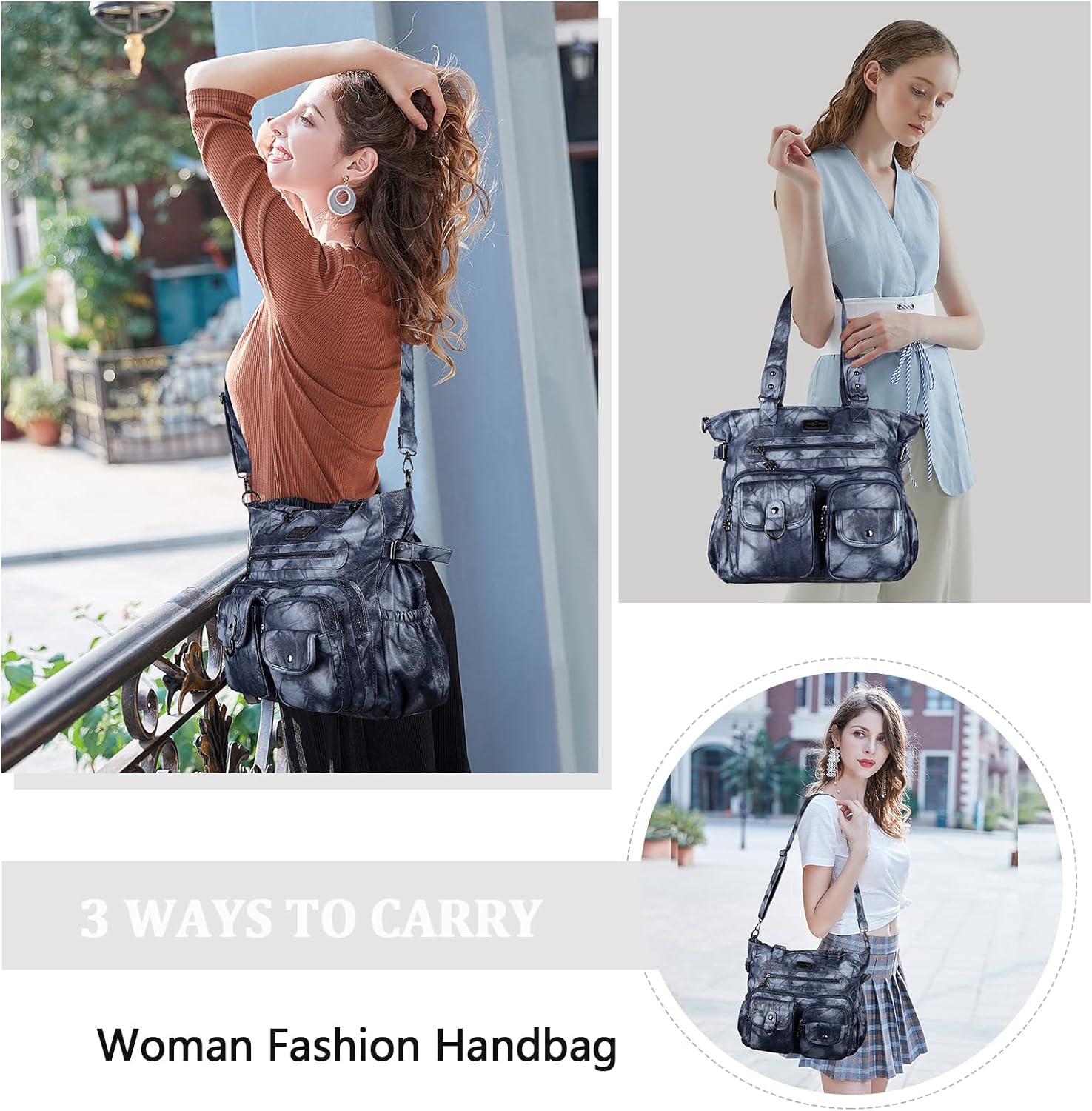 Angelkiss Purses Handbags for Women PU Tote Satchel Bags for Women Pockets Shoulder Bags… | PU, Bags, Pockets - Image 2