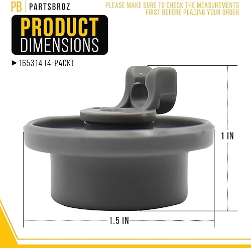 Miniatura 2 de PartsBroz - Ruedas para lavavajillas 00165314 165314 (paquete de 8 unidades) Consejos de bricolaje incluidos por PartsBroz  Piezas de repuesto