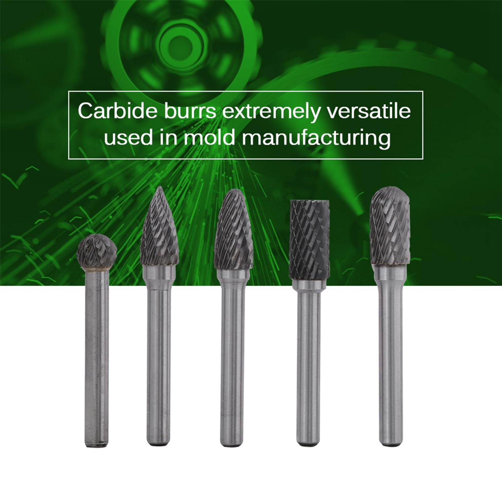 Generic Juego de Limas Rotativas de Acero de Tungsteno con Vástago de 6 Mm para Elaboración de Precisión y Limpieza de Piezas Mecánicas