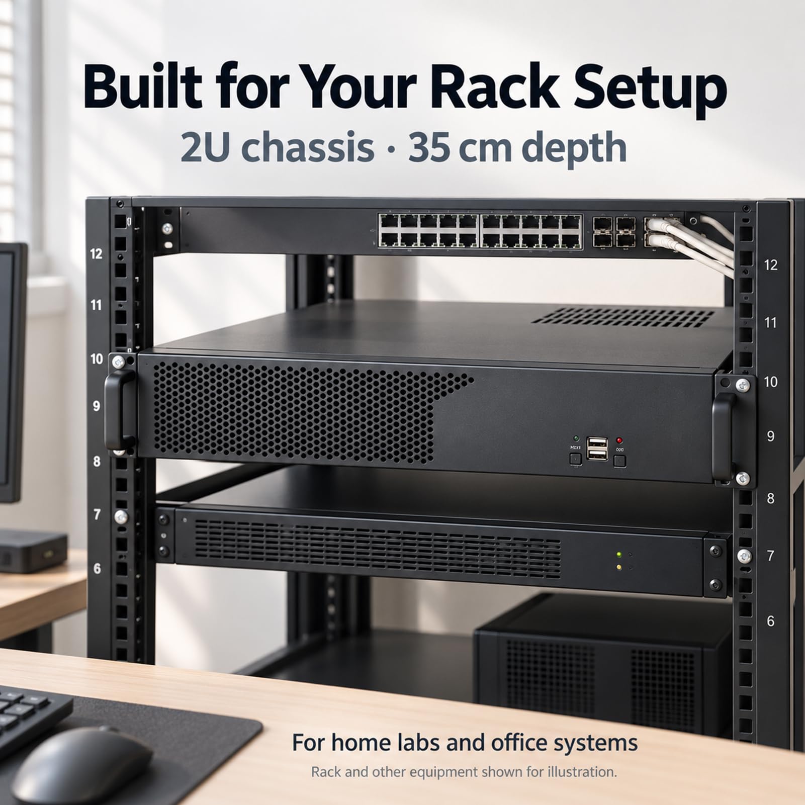 Chasis De Servidor Para Montaje En Bastidor 2u, Con Puertos Usb 2.0