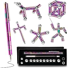 Magnetic Fidget Pen teen gifts - Cool Gadgets Gift for Men Dad, Modular Metal Stress Relief Toy for ADHD Anxiety, Creative Building Blocks Writing Stylus, Ideal Father's Day & Graduation Present