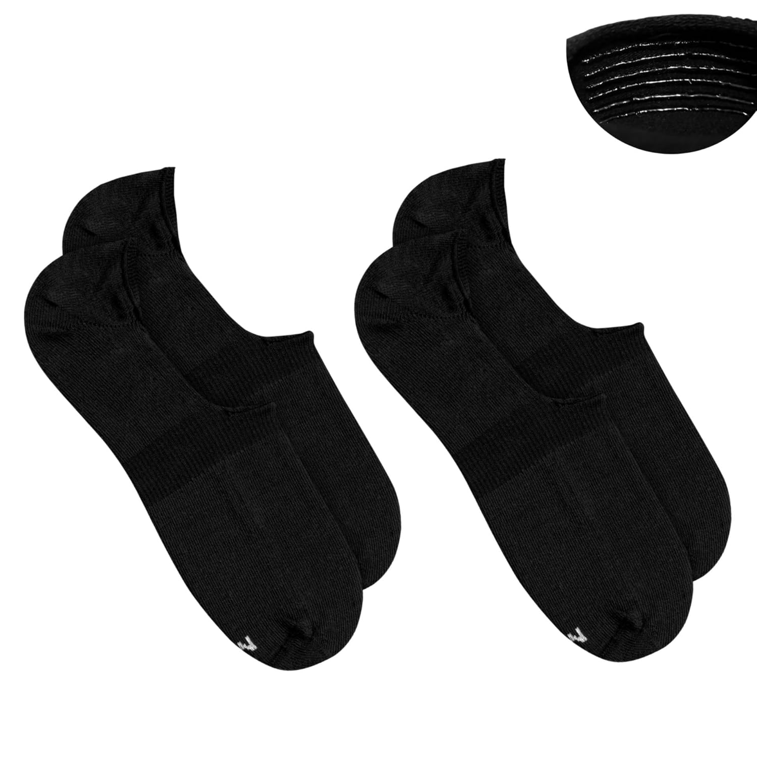 Kit 2 Pares Meia Super Invisível Soquete Masculina Mash Com Silicone Interno