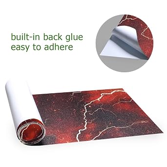 Bolaz Skateboard Grip Tape Sheet Design Deck Longboard Griptape Red Electric Lightning Non Slip Tape Waterproof Sandpaper Scooter 33 x 9