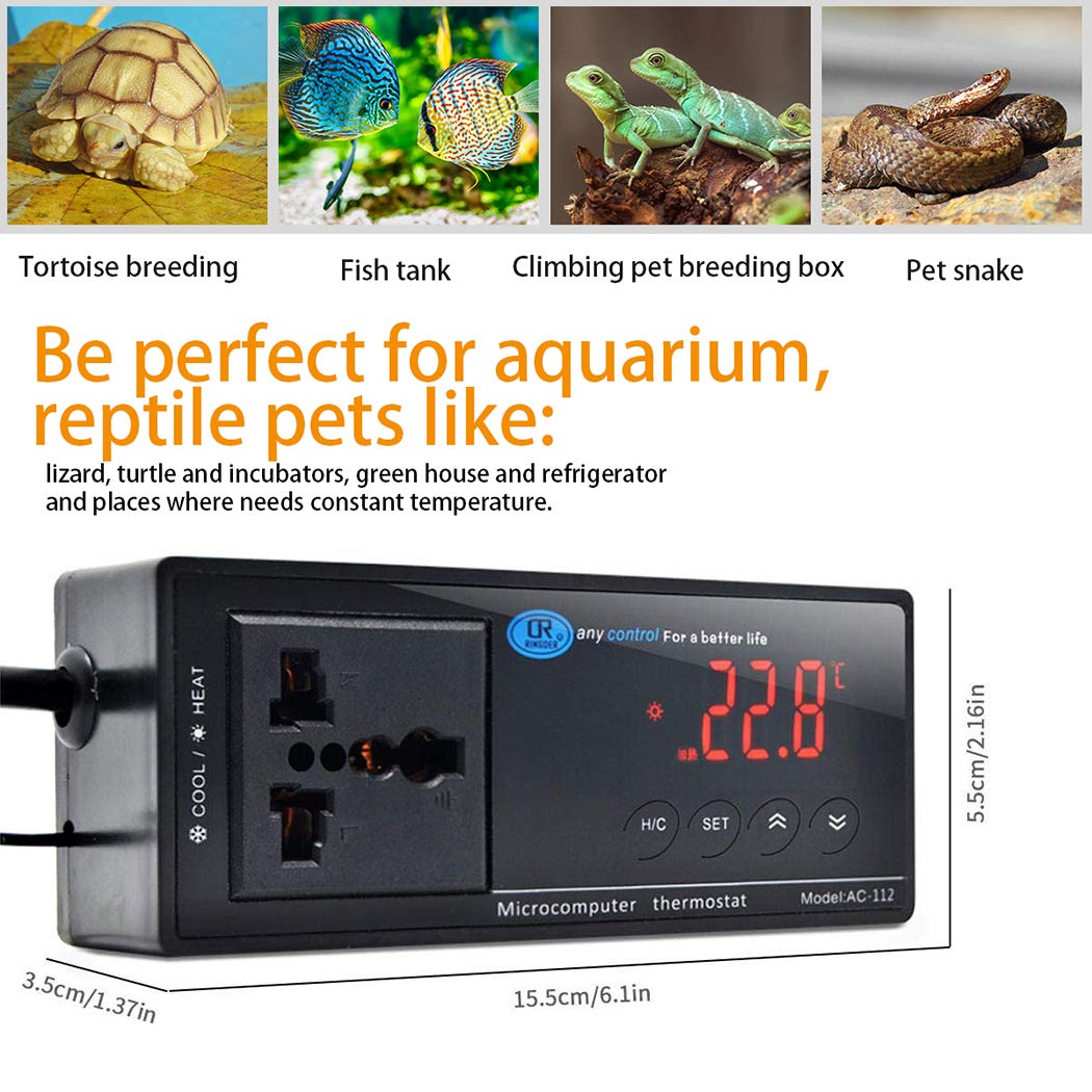 Buy womnub 2022 Upgraded Digital LED Temperature Controller, Reptile