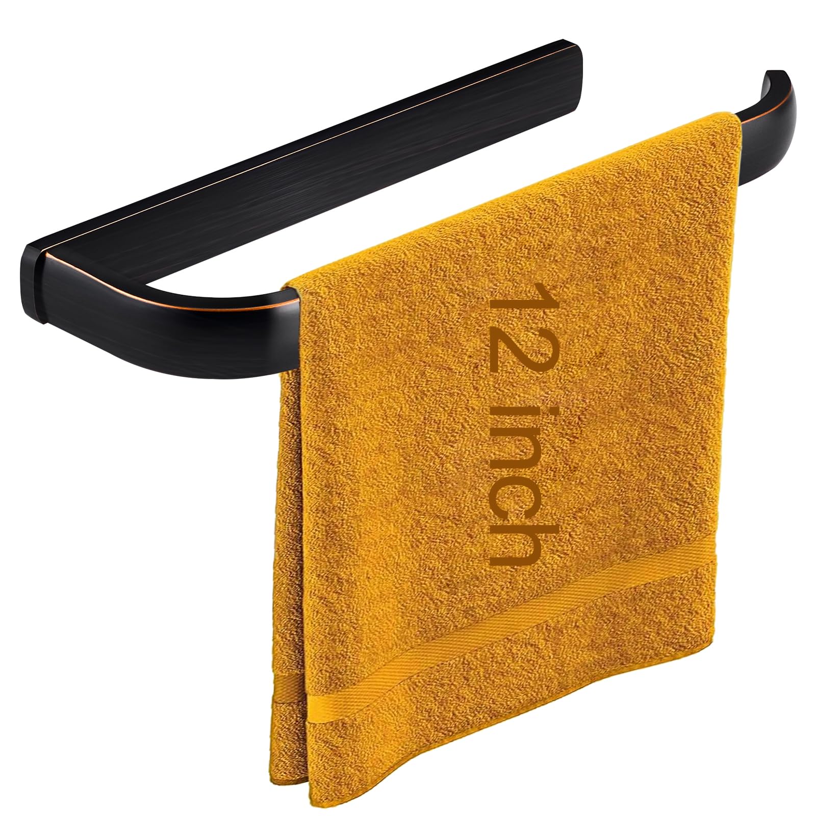 BESy Brass Hand Towel Bar for Bathroom Oil Rubbed Bronze, Rustproof Wall Mounted Towel Rack Hanger Bathroom Hardware Accessories Towel Holder 12 Inch