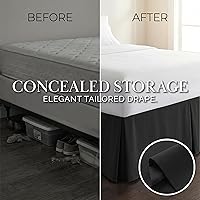 Vista 5 de Southshore Fine Linens VILANO Springs faldón para cama plisada, 15 pulgadas, Microfibra, Negro, gemelo