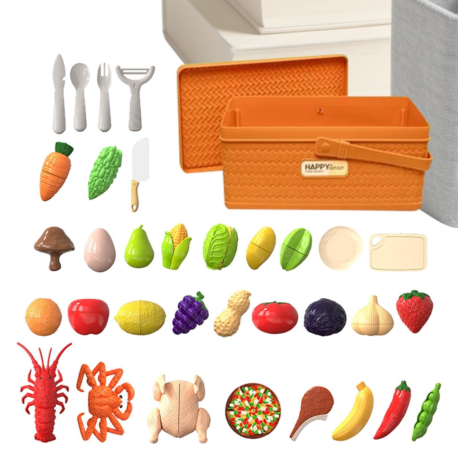 Set De Comida De Juguete para Niños Verduras Falsas Desarrollan la | Comida de Juguete para Cortar y Jugar Para Niños y Niñas en Guardería Hogar Viajes