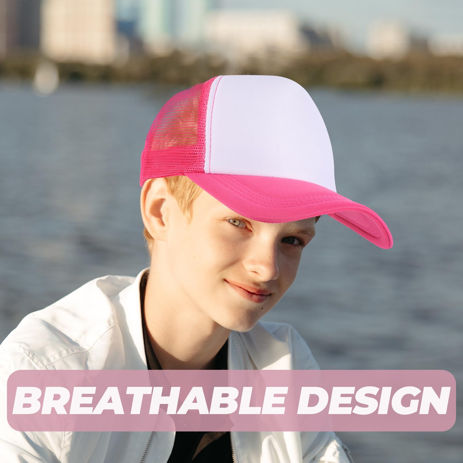 Teiliges Sublimations-Baseballcaps mit Mesh DIY Blanko Polyester Kappen Atmungsaktiv Leicht Individuell Bedruckbar Unisex für Sommer Outdoor Sport
