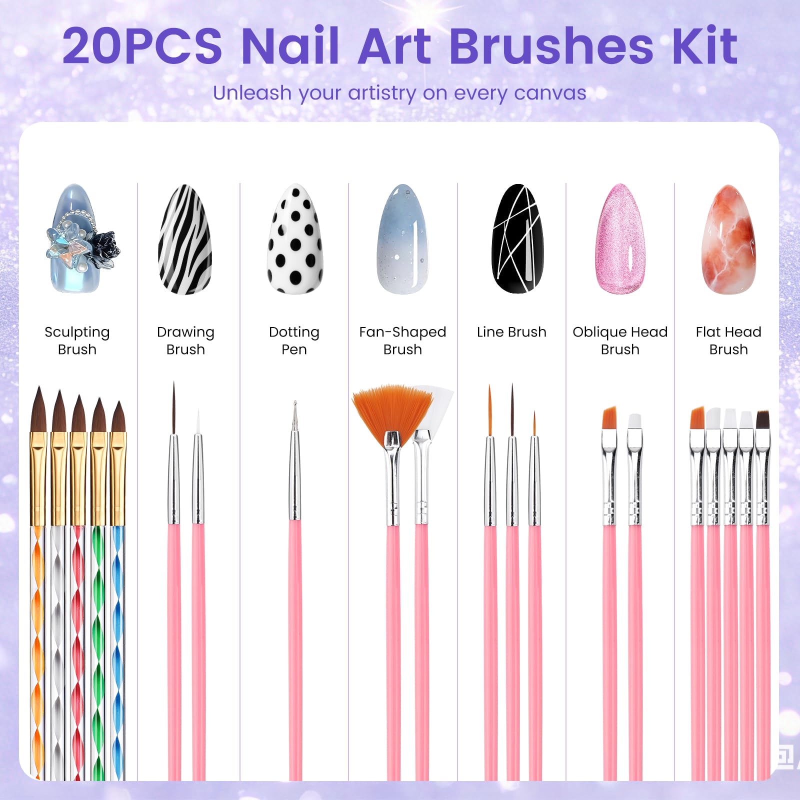 Yokilly Kit per unghie acriliche con tutto: set di polveri acriliche liquide per unghie in 12 colori, con pratica lampada per trapano a dito, set per principianti in sacchetto regalo glitterato, per