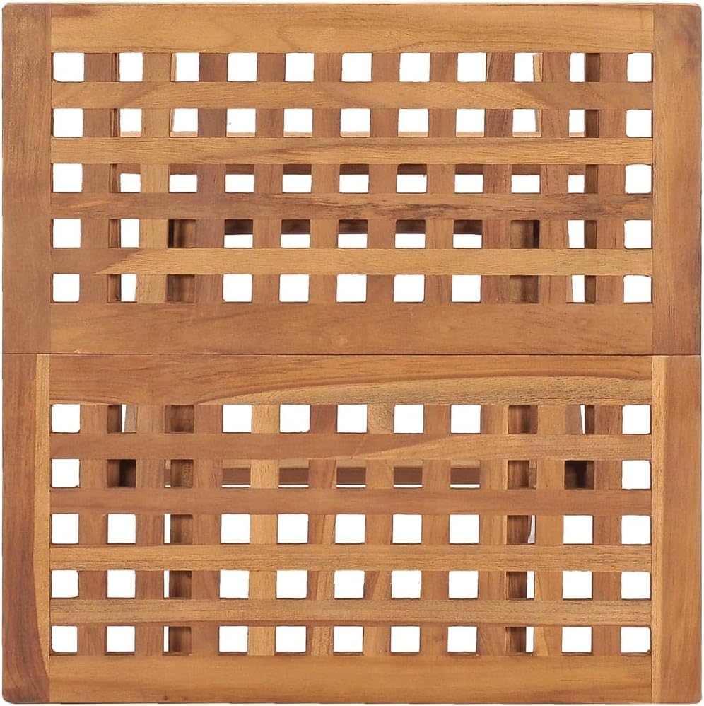 Garden Table Natural Teak Solid Teak Wood Folding Square Patio Table Small 19.7x19.7x19.7 in Outdoor Bistro Side Table for Terrace Dining