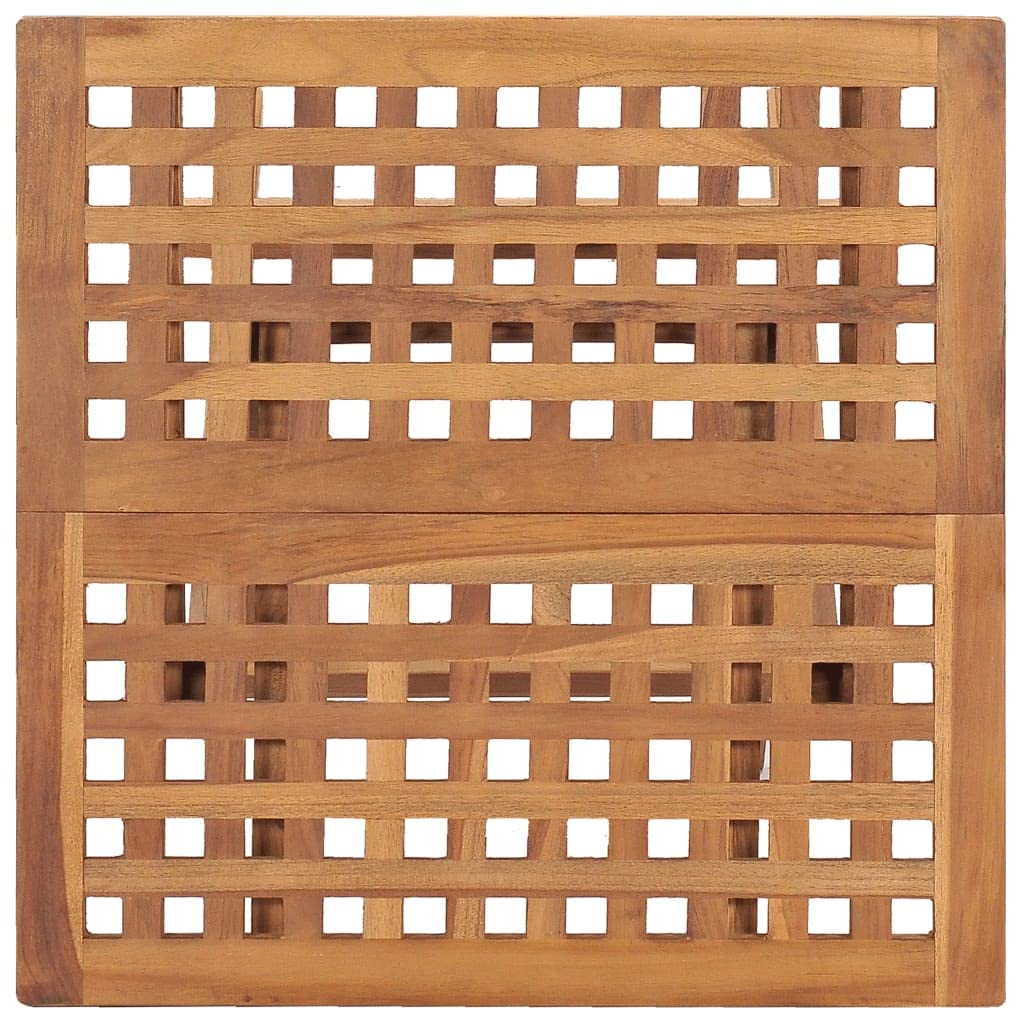 Składany stół ogrodowy 50 x 50 x 50 cm z litego drewna tekowego, stabilny stół drewniany do użytku wewnątrz i na zewnątrz, składany, zajmuje mało miejsca