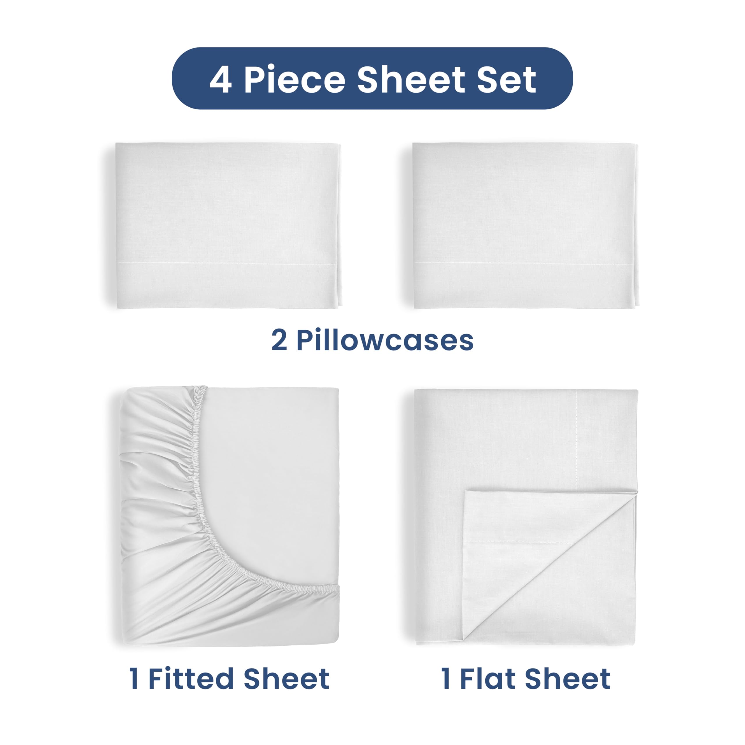 MARTEX Sheet Set, Cotton, White, Full - Image 3