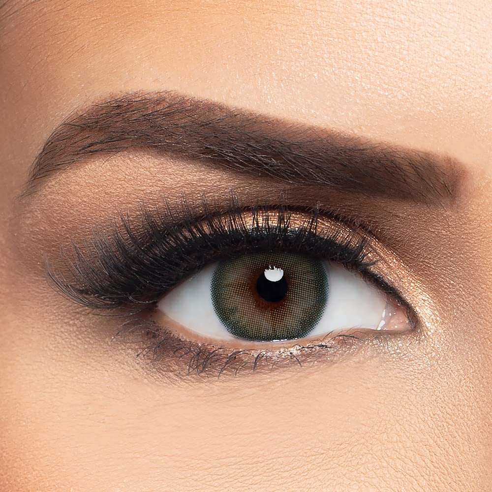 Layala by eyewa - Pack of 2 Color Contact Lenses - Color Selene Green - 3 Months Replacement Eye Lenses - Unisex color lens - Available in Plano & All Powers