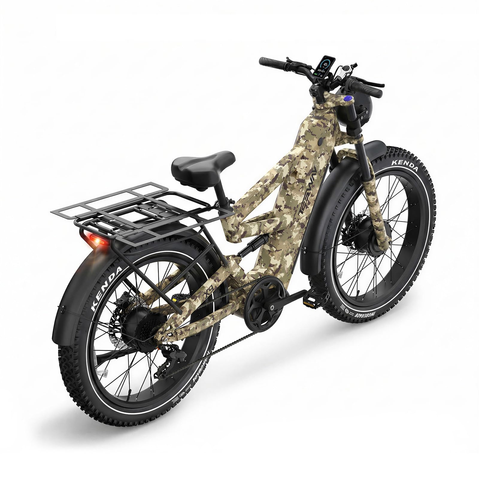 TESWAY X9 Ultra Dual Motor Ebike, 60V 30Ah 200KM/120 Miles Long Range, 4000W 43MPH 240NM, 26" Fat Tire Full Suspension AWD Electric Bike for Adults