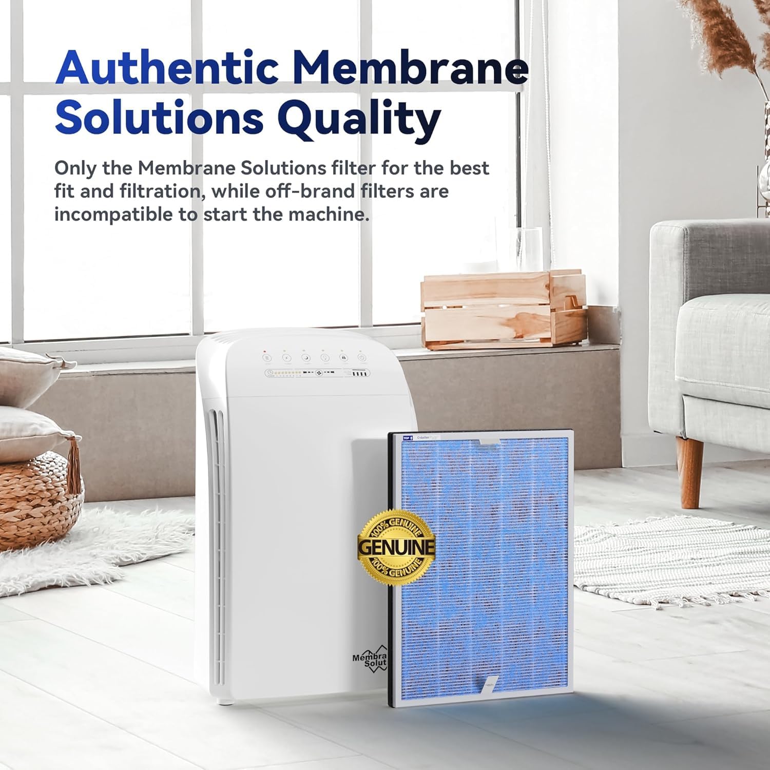 Membrane Solutions MSA3 Purificateur d'Air Chambre de 147㎡, 22dB Silencieux, Air Purifier HEPA pour Maison Bureau, mode sommeil, Elimine 99,97% des Allergènes, Fumée, Pollen, Odeurs d'animaux