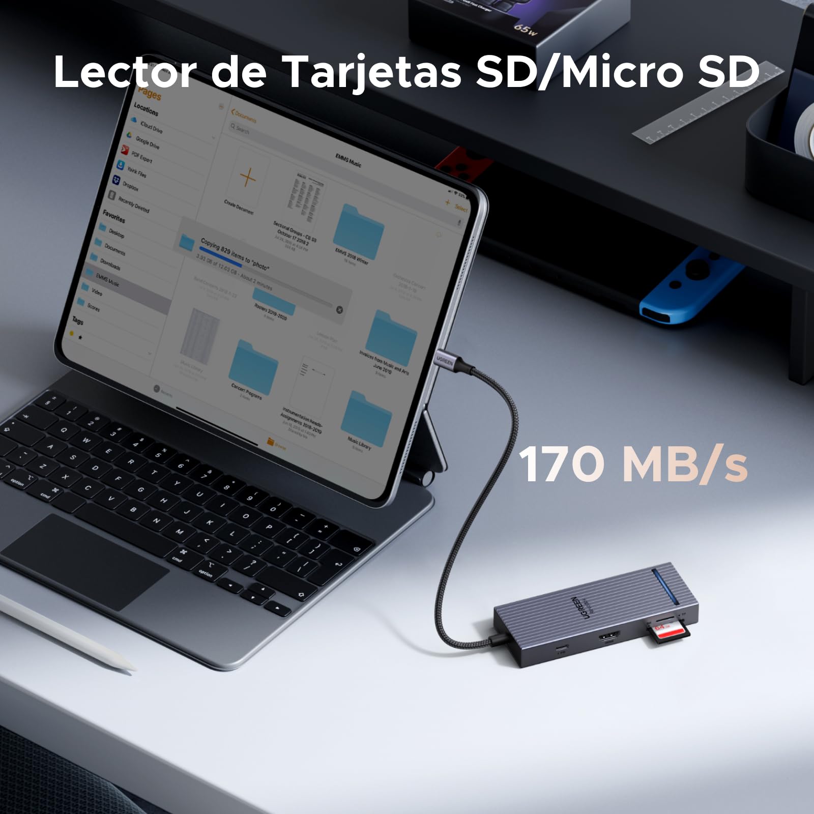 UGREEN Revodok Pro 108 10Gbps Hub USB C HDMI 4K 60Hz Lector de Tarjetas SD TF PD 100W Adaptador Multipuerto 8 en 1 Docking Station Compatible con MacBook Neo iPad Air iPhone 17 Pro MAX Galaxy S26