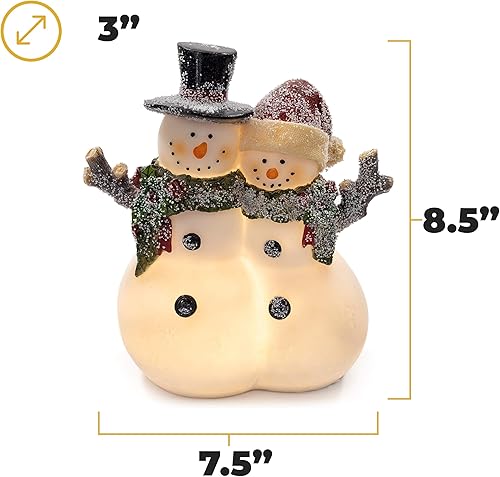 Miniatura 10 de VP Home - Decoración de casa de campo navideña, estatuillas de resina iluminadas con luz LED de interiores para días festivos, decoraciones de fibra