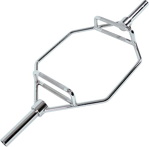 Vista 11 de Sunny Health & Fitness - Barra hexagonal olímpica, entrenamiento de fuerza, gran capacidad de carga, asas giratorias, clips de seguridad, asas