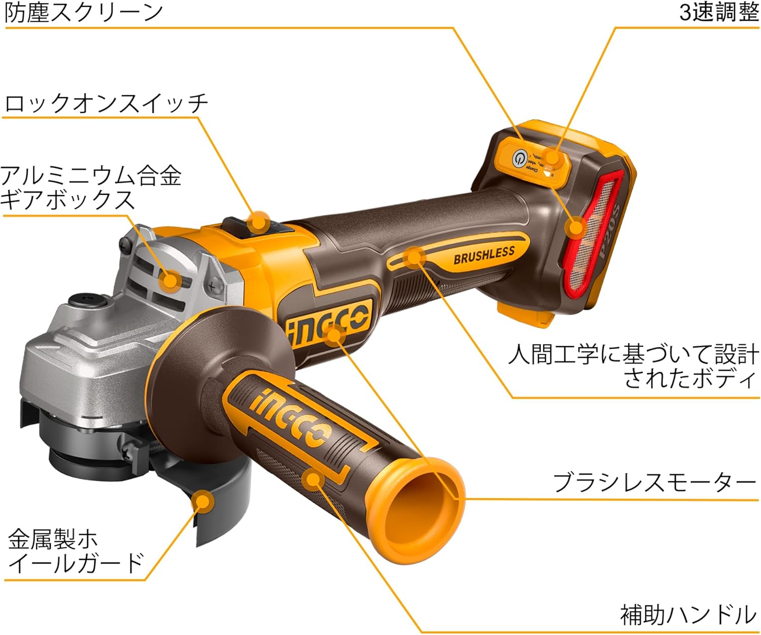 INGCO Angle Grinder CAGLI21104 performing various cutting and grinding tasks