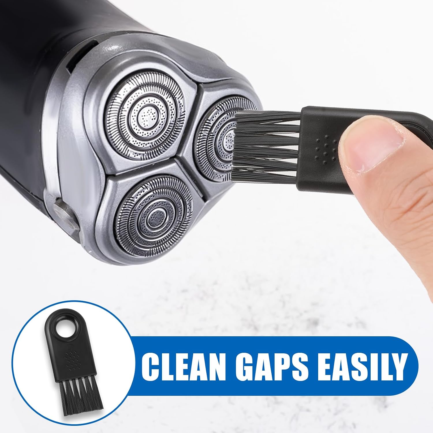 8 Pcs Shaver Cleaning Brush Set for Electric Hair Clippers - Razor Cleaner Nylon Hair Brush Set (Black)
