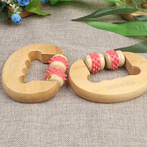 Miniatura 2 de 1pc Masajeadores para músculos Woooden Body Roller Rodillo de madera