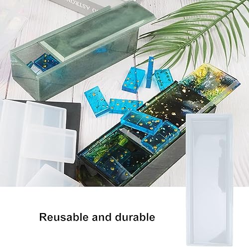 Miniatura 3 de Molde de caja de almacenamiento de dominó, molde de silicona antiadherente para caja de almacenamiento de dominó, molde creativo para caja de