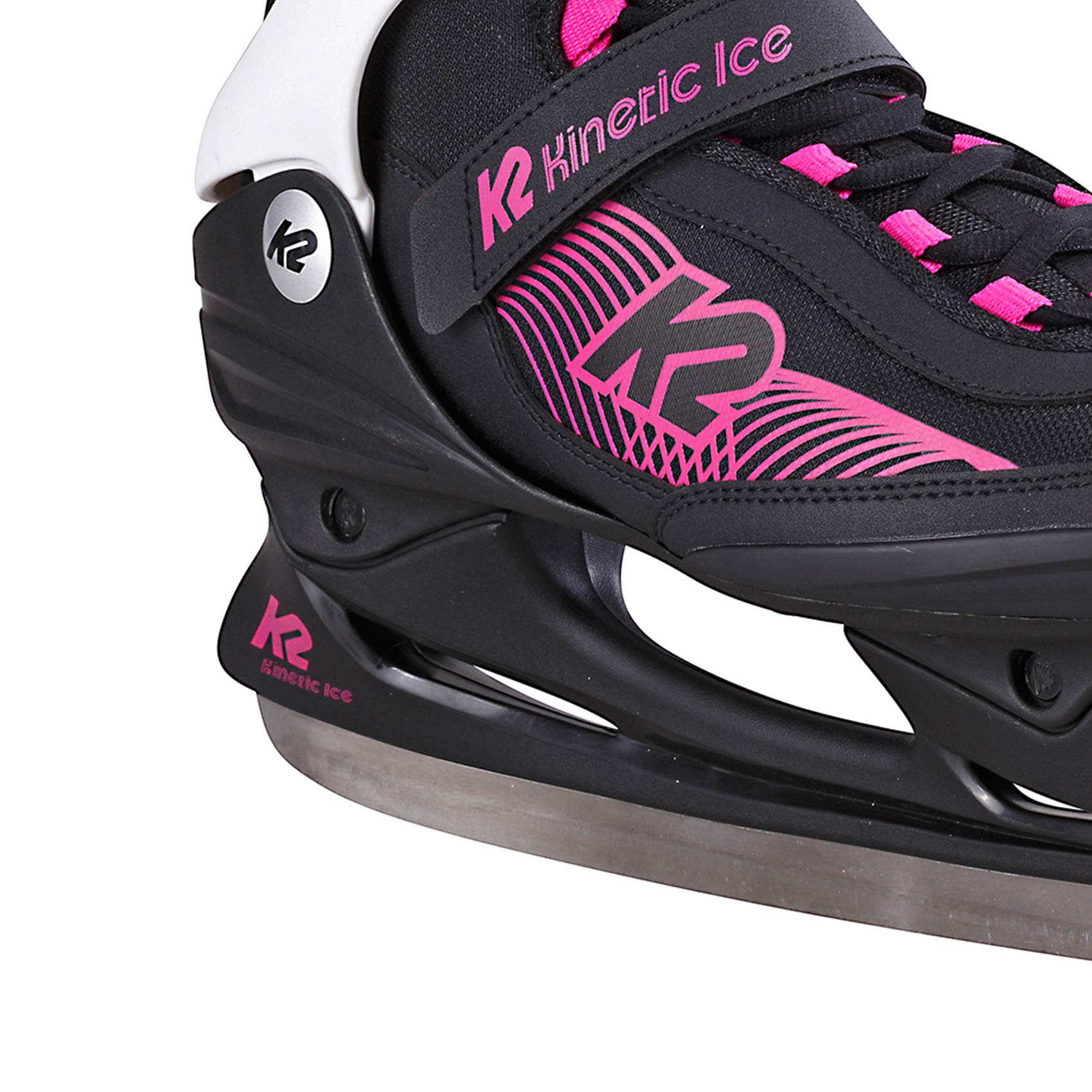 K2 Kinetic Ice W - Patines de Hielo para Mujer, Mujer, Patines de Hielo., 25E0240, Negro y Azul., EU: 42 (UK: 8 / US: 10.5)