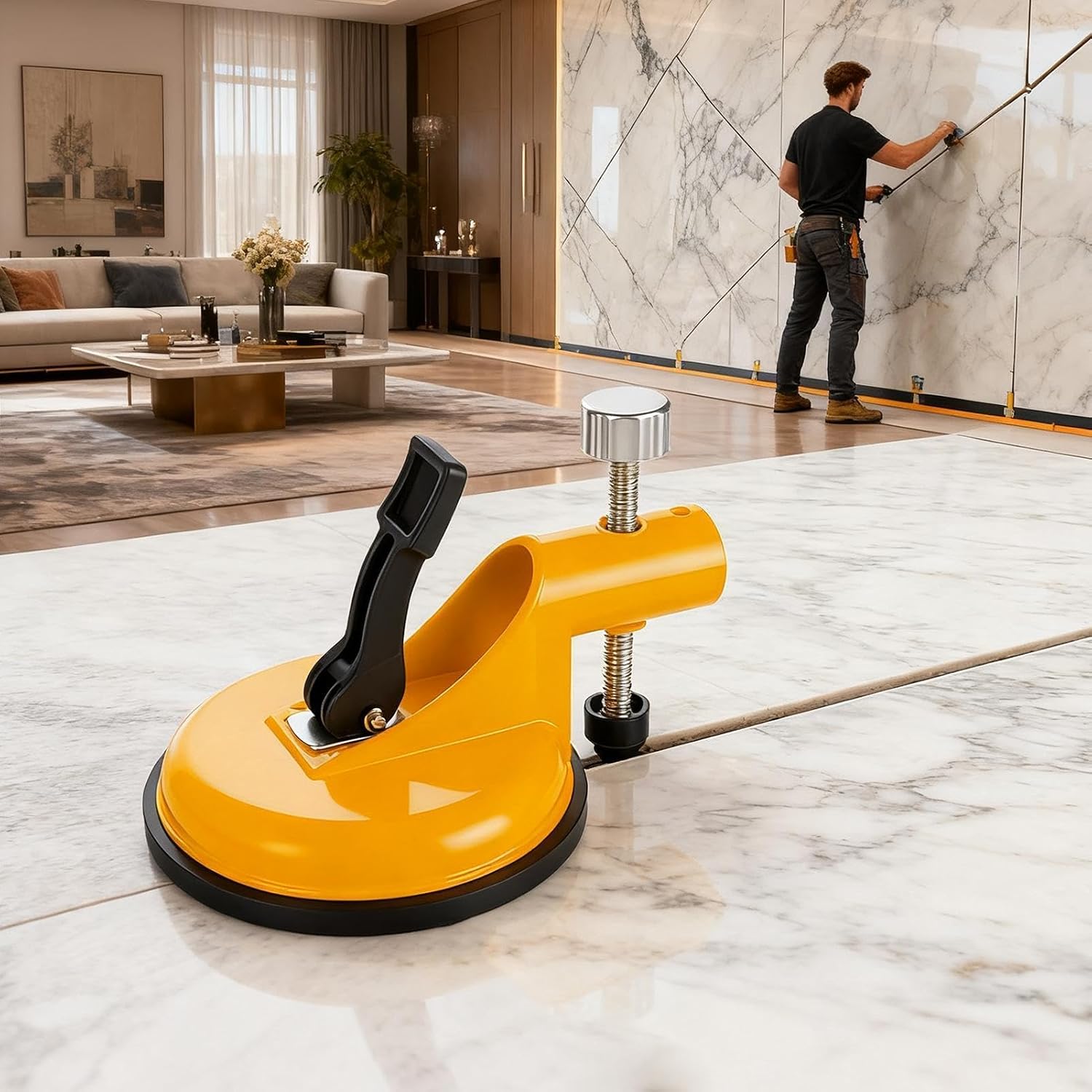 Floor Gap Fixer Tool Leveling Suction Cup Flooring Tool | Tile Seam Joining Floor Repair Tool for Tile Granite Marble Glass Slab Stone Laminate Bathroom Living Room Kitchen Bedroom