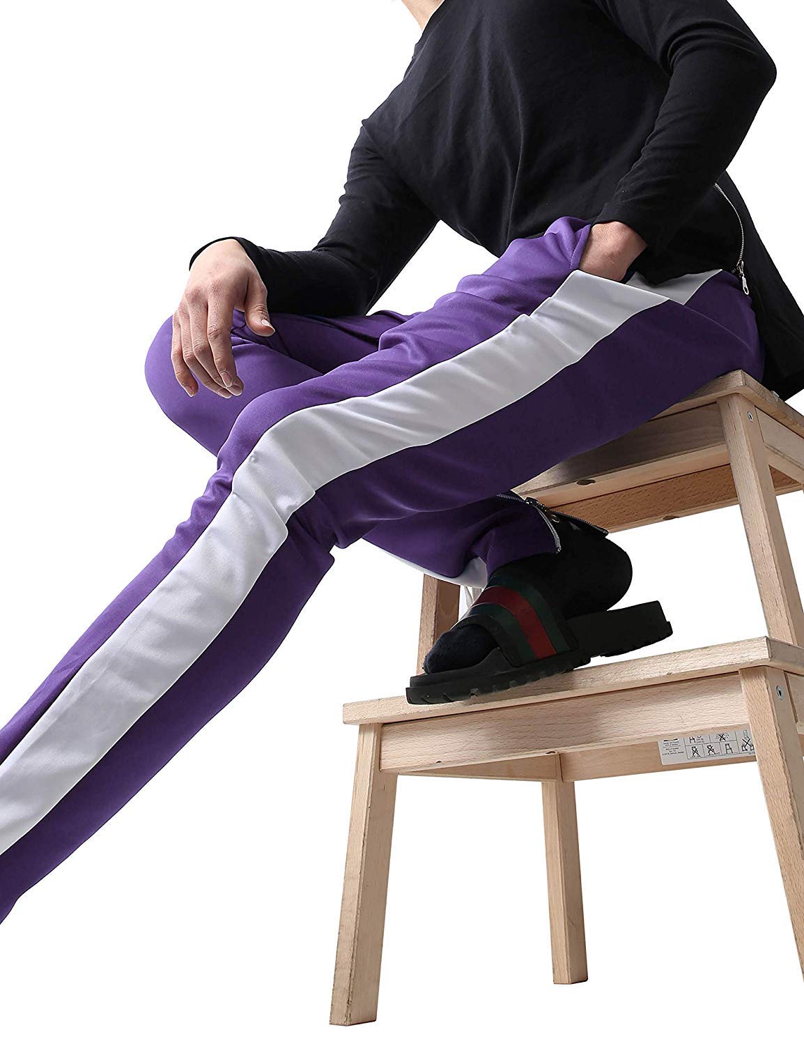 Herren-Trainingshose mit Streifen, Skinny Fit, Stretch, elastisch