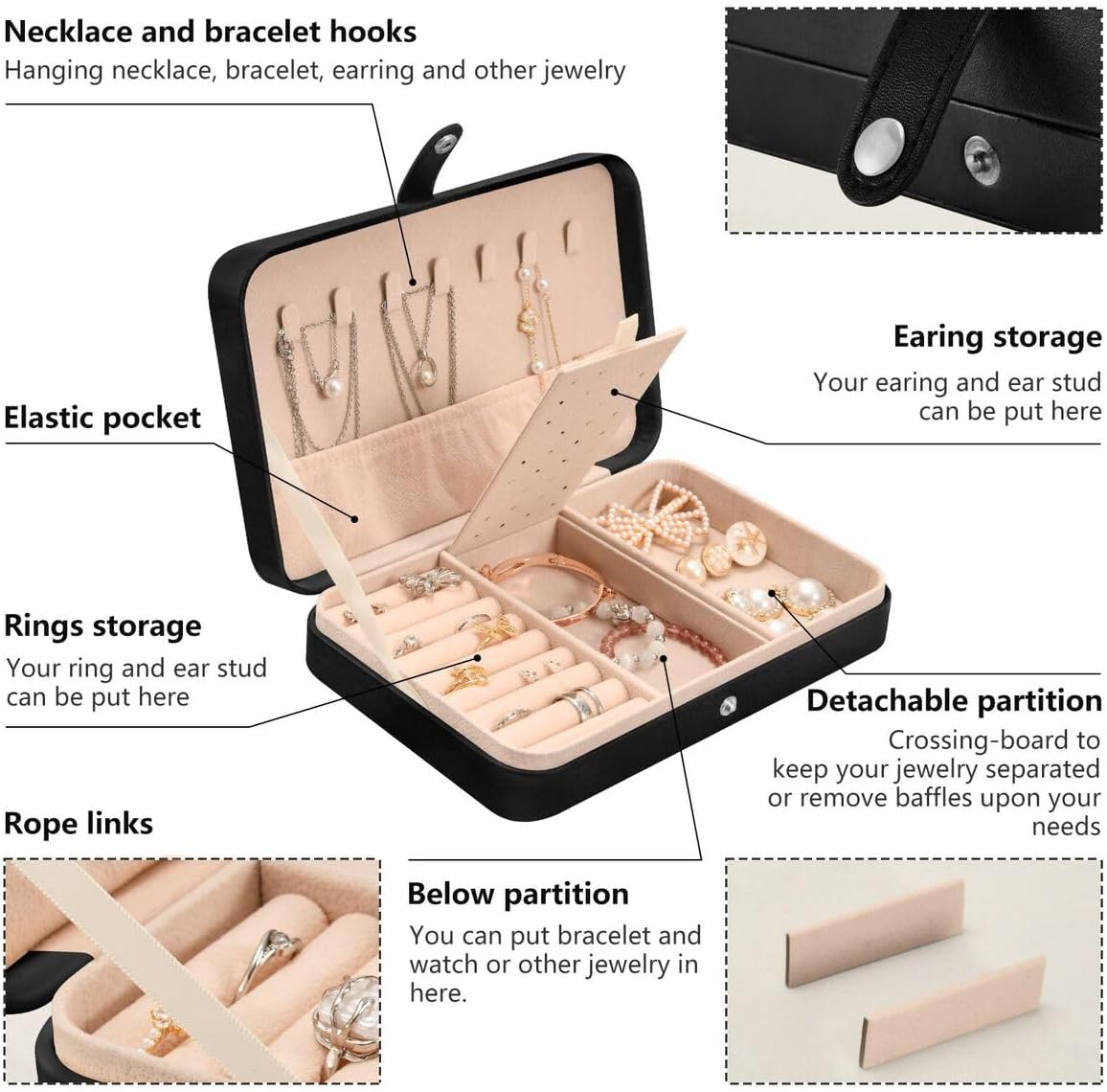 Bolaz Leather Jewelry Box Jewelry Case Storage Box Baseball For Rings Earrings Necklaces