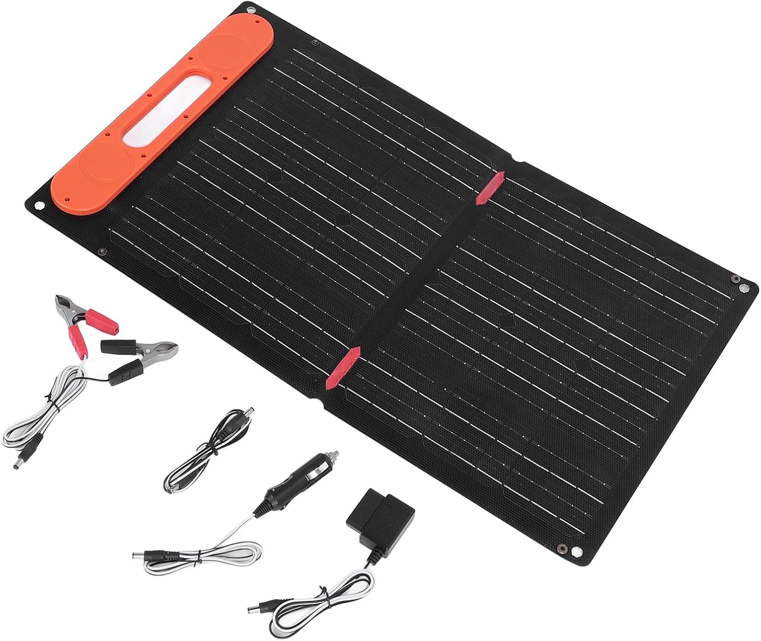 60W Foldable Solar Panel Charger, ETFE Dual Side 12V PD Fast Charging Magnetic Adsorption Solar Charging Panel with Handle Portable Solar Battery Charger for Outdoor