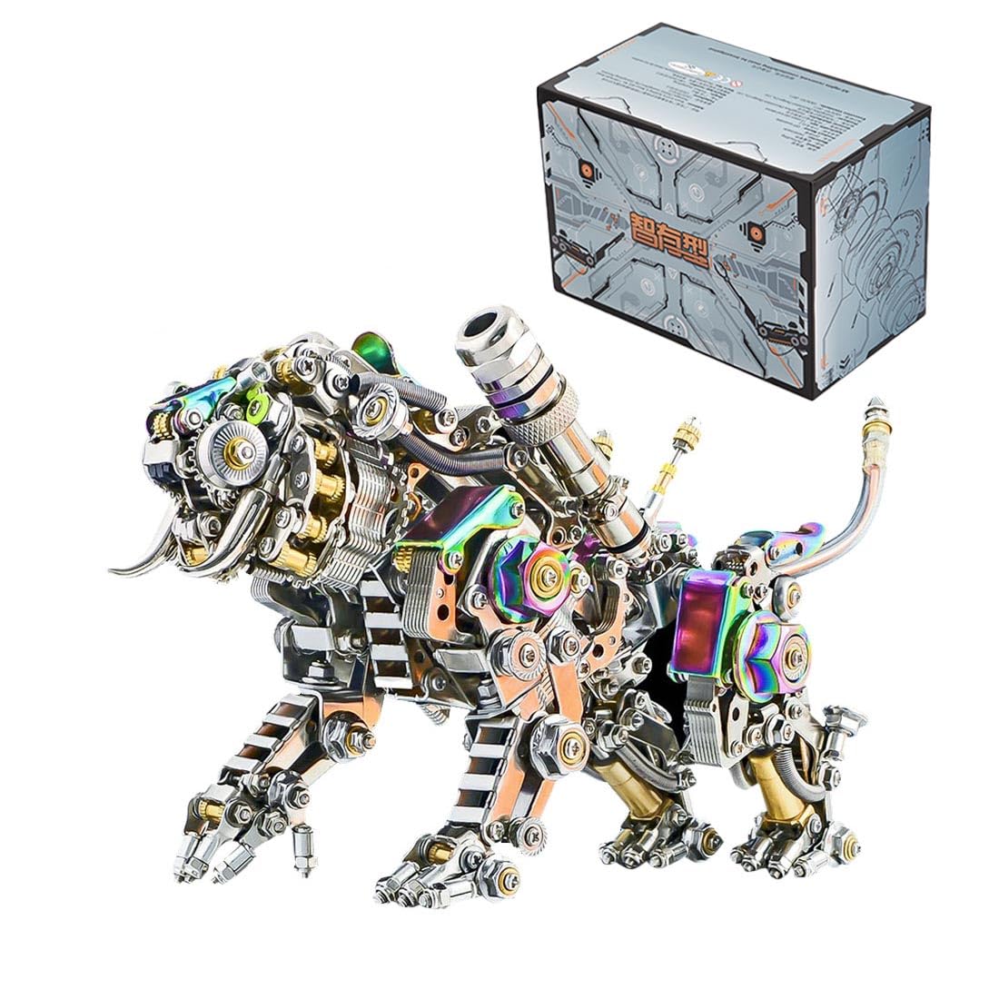 MindXplore 3D Tiger Puzzle, Metal Bengal Tiger Model Creative Ornament Assembly Kit (Colorful Version/700PCS+)