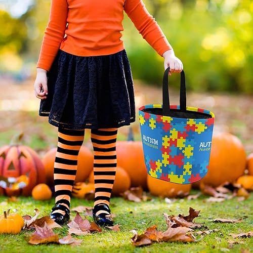 Miniatura 6 de Cesta de dulces para niños, para concientización sobre el autismo, para Halloween, fiesta, decoración del hogar