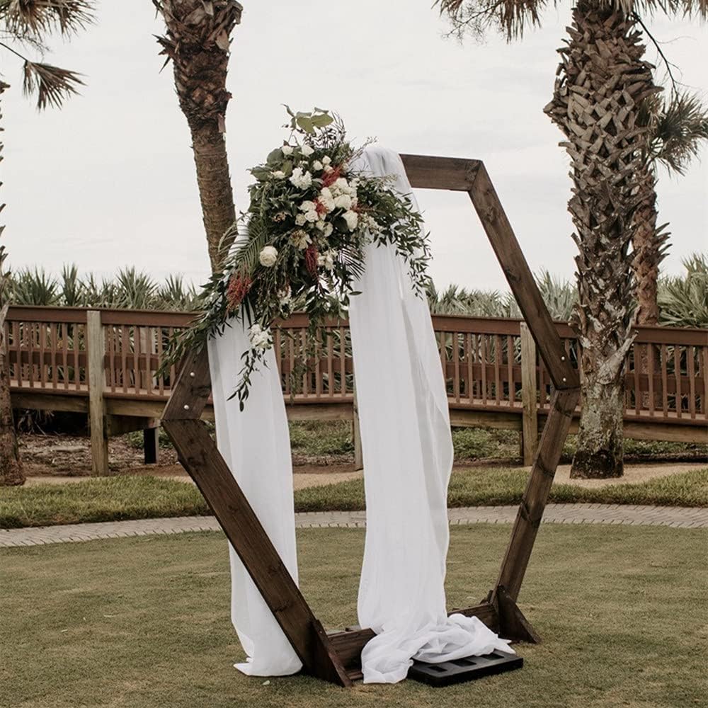 Special White Backdrop Wedding Backdrop Curtains 10ft x 10ft Chiffon Backdrop Drapes Panels for Fall Outdoor Arch Party Wedding Decorations