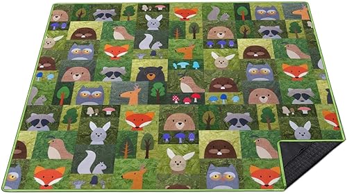 Miniatura 37 de Mantas de Picnic Extra Grandes Impermeables Plegables (80" x 80") Manta de Playa Impermeable a Prueba de Arena, Alfombrilla de 3 Capas Engrosada