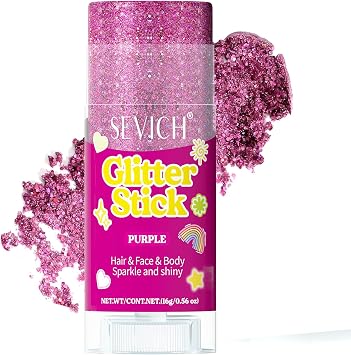 SEVICH Purple Glitter Stick for Hair, Face & Body 15g