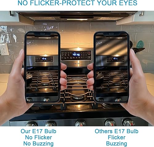 Miniatura 7 de Bombilla LED E17 regulable, bombilla de microondas de 7 W, equivalente a incandescente de 120 V, 60 W, blanco cálido 3000 K, apto para microondas